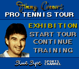 Jimmy Connors Pro Tennis Tour Title Screen